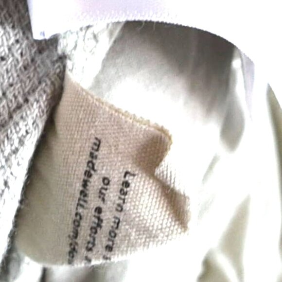 Madewell Textured Linen Blend Pants Greige Elastic Waist Wide Leg Fits S - Picture 4 of 9